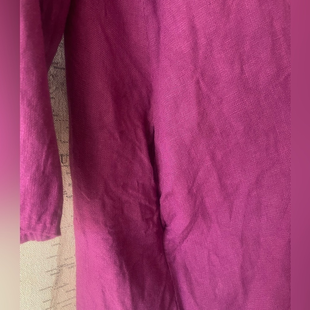 SAGA Alana Open-Front Shawl Cardigan Linen Size Large Purple - Picture 3 of 9